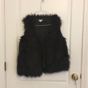 Black fur vest